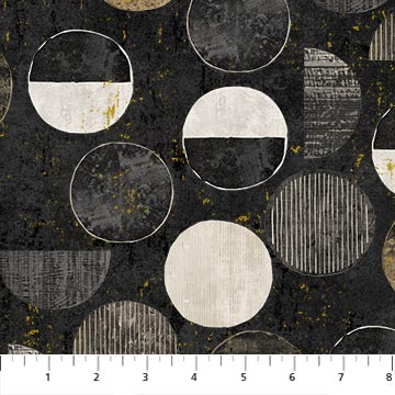 Gatsby by Deborah Edwards for Figo Fabrics, Circles, Black