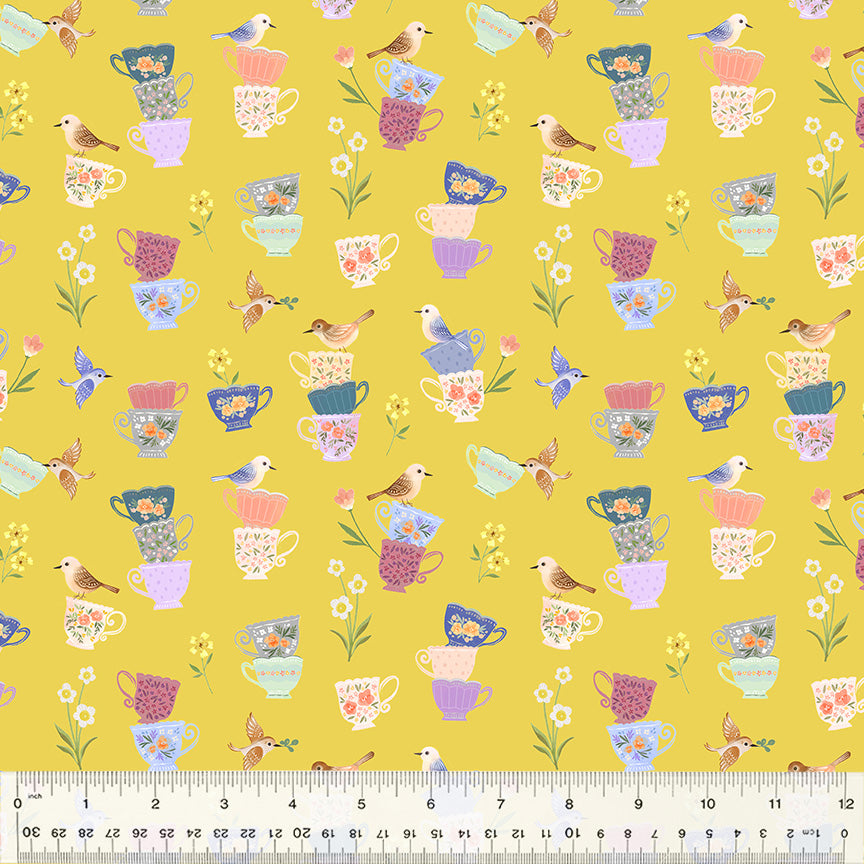 Cats In The Garden, Teatime Birdies, Yellow