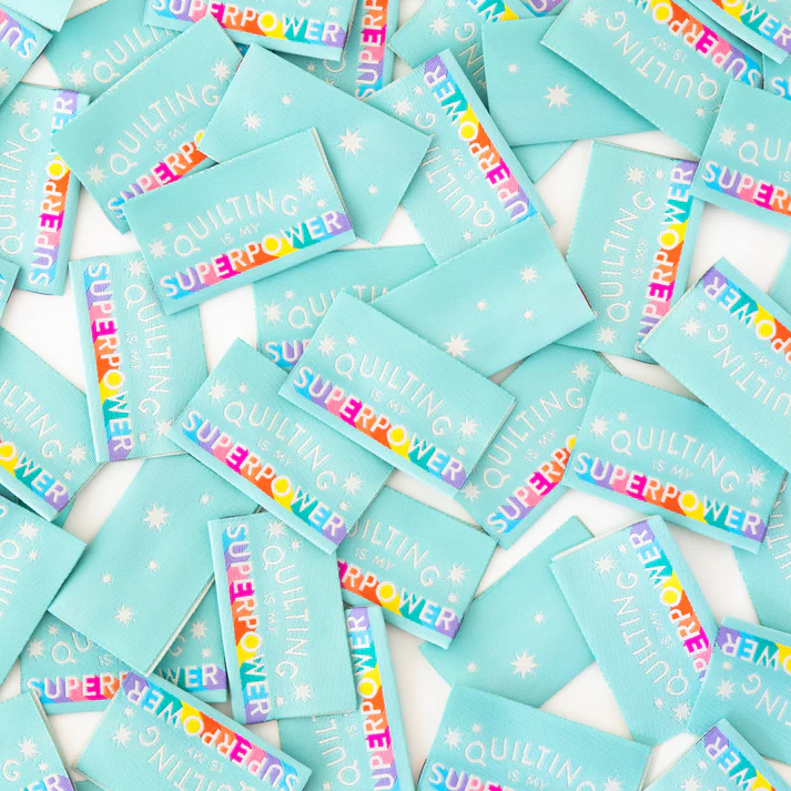 Sarah Hearts Quilting Is My Superpower Labels, 8 ct