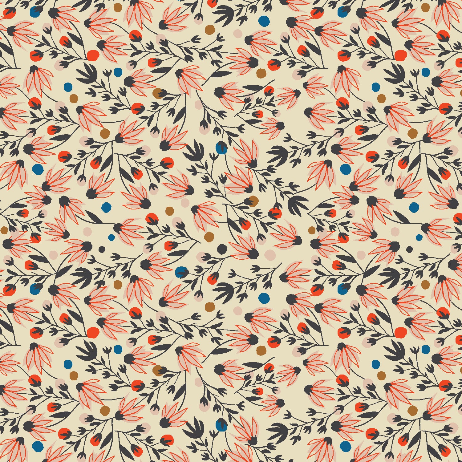 Riverbank by Ash Cascade for Cotton + Steel, Edge Flower, Ivory