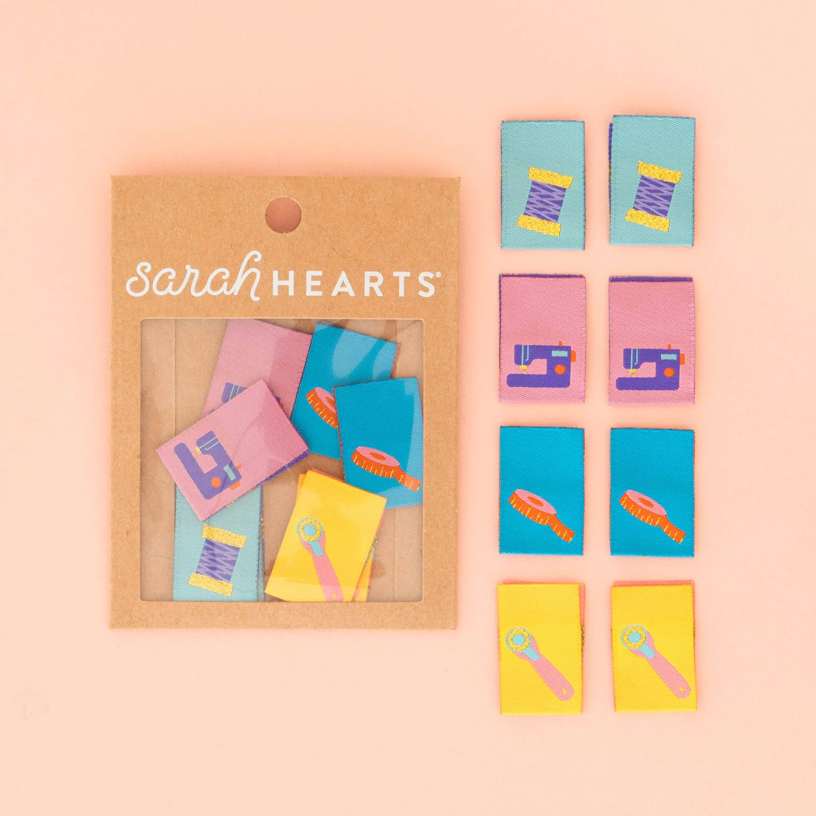 Sarah Hearts - Sewing Notions Labels, 8 pc.