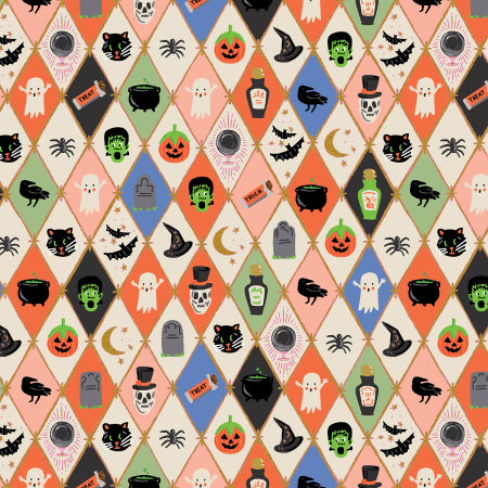 Halloween II by Rifle Paper Co., Argyle Metallic - Multi