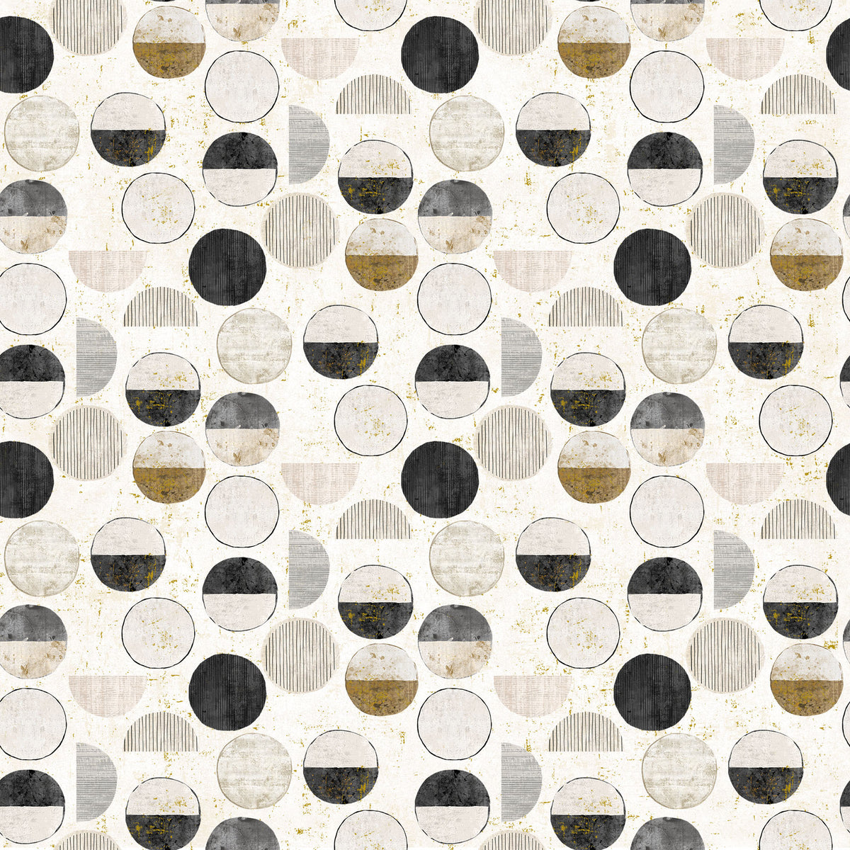 Gatsby by Deborah Edwards for Figo Fabrics, Circles, Light Taupe