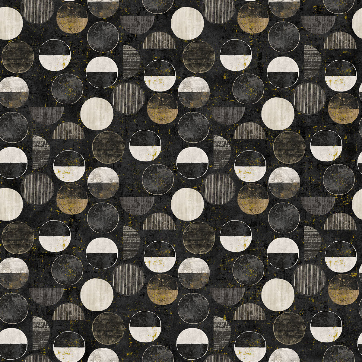 Gatsby by Deborah Edwards for Figo Fabrics, Circles, Black