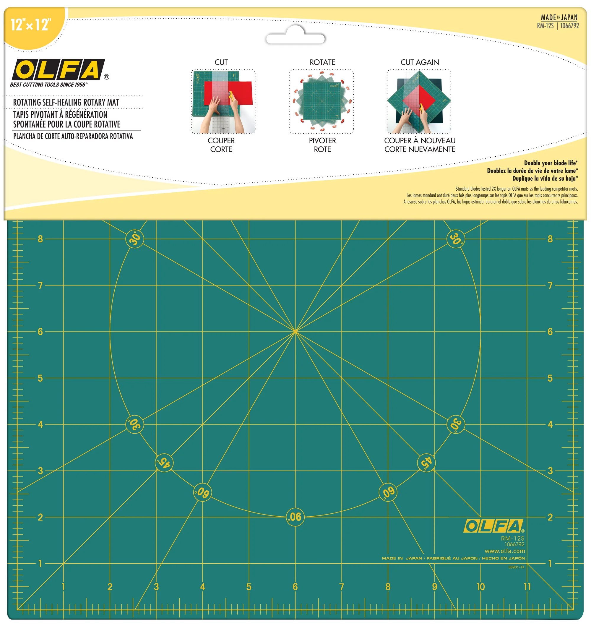 Olfa Rotating Rotary Mat - 12" x 12"