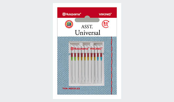 Husqvarna Viking Universal Needles, Assorted Sizes 70, 80, 90  - 10 pack