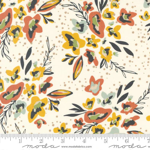 Dawn on the Prairie by Fancy That Design House, Unbleached - Cream Flowers & Dots