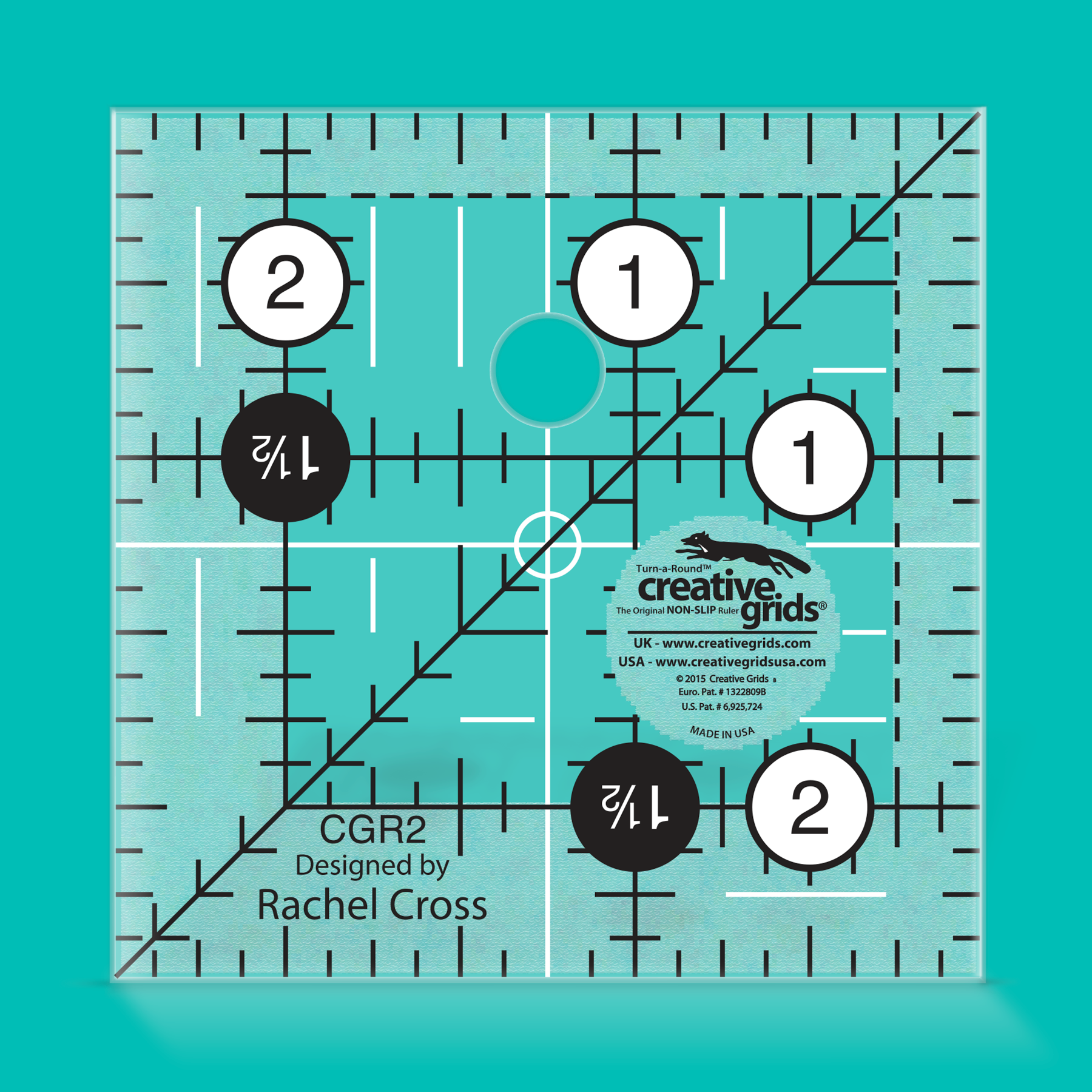 creative grids Quilt Ruler - 2 1/2" x 2 1/2"