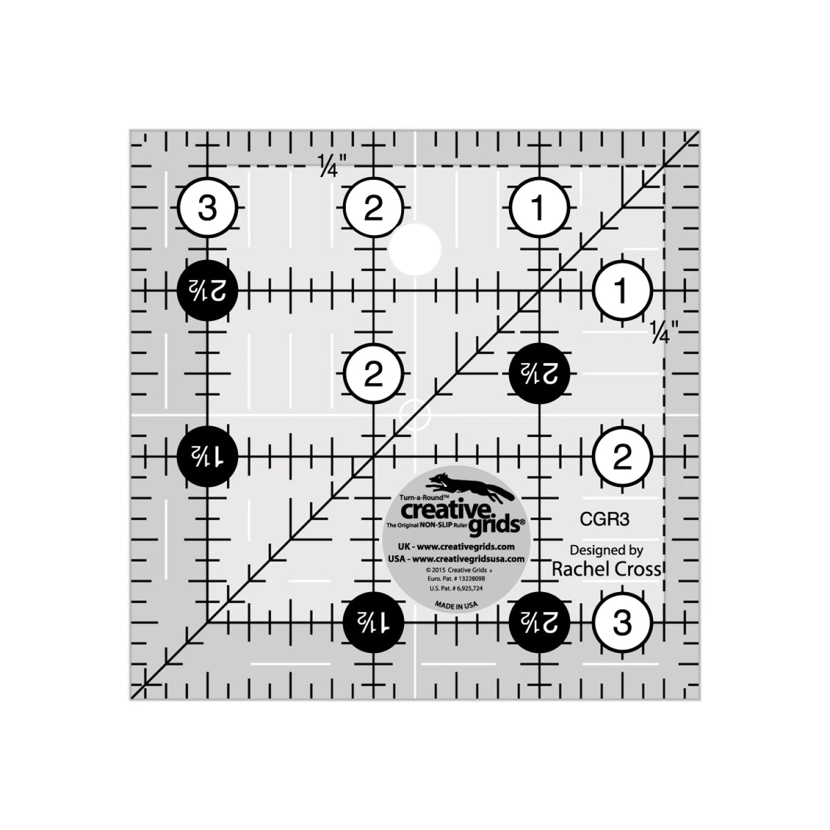 Creative Grids Quilt Ruler 3 1/2 inch Square