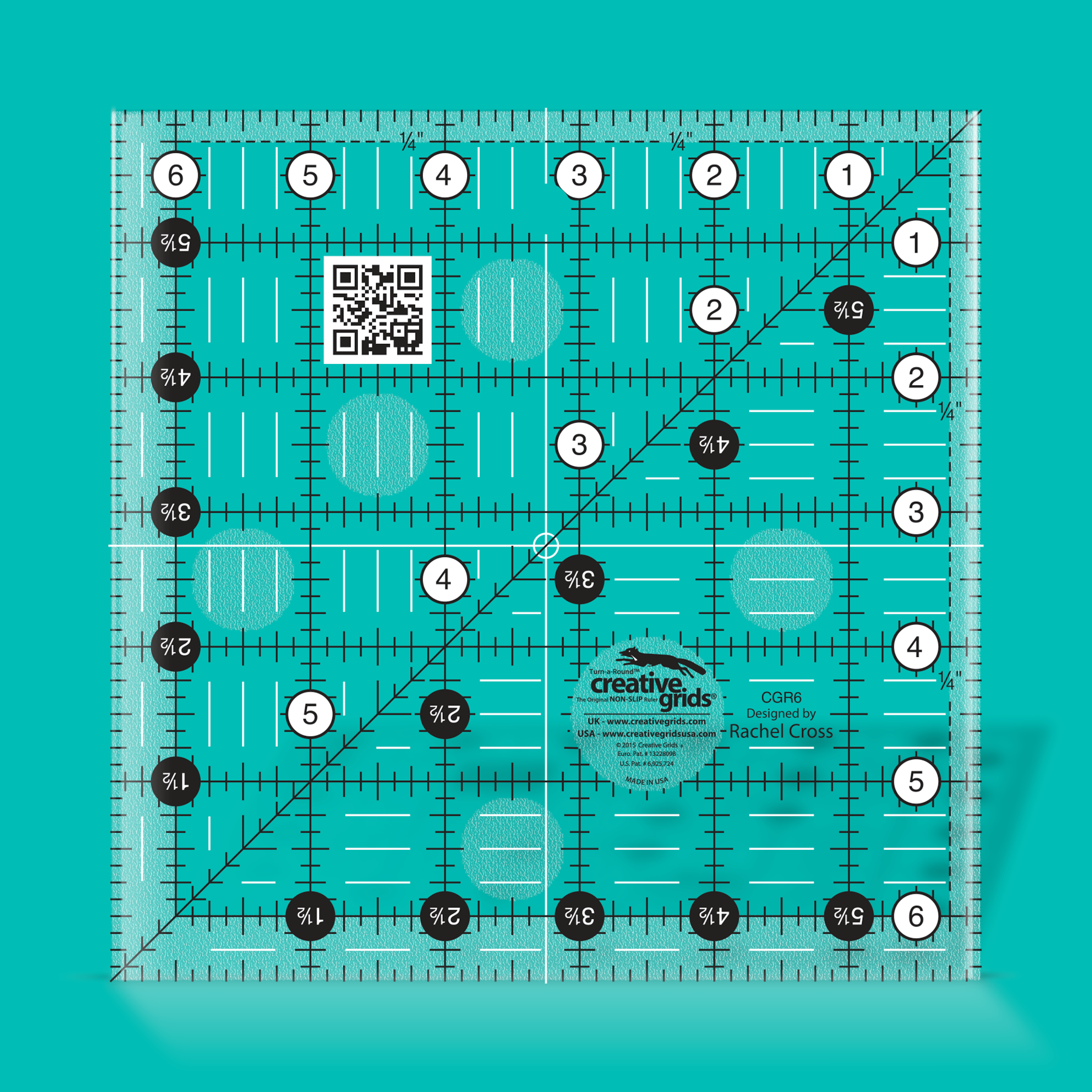 creative grids Turn-a-Round Quilt Ruler - 6 1/2" x 6 1/2"