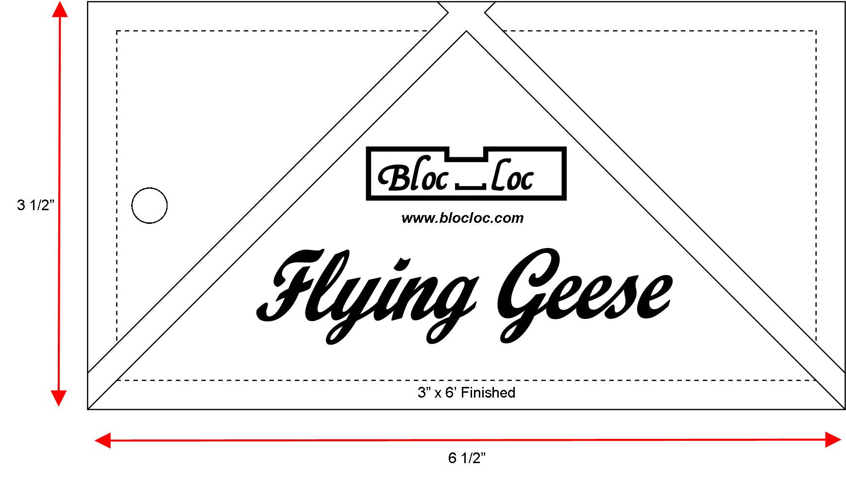 Bloc Loc Flying Geese 3" x 6" assy