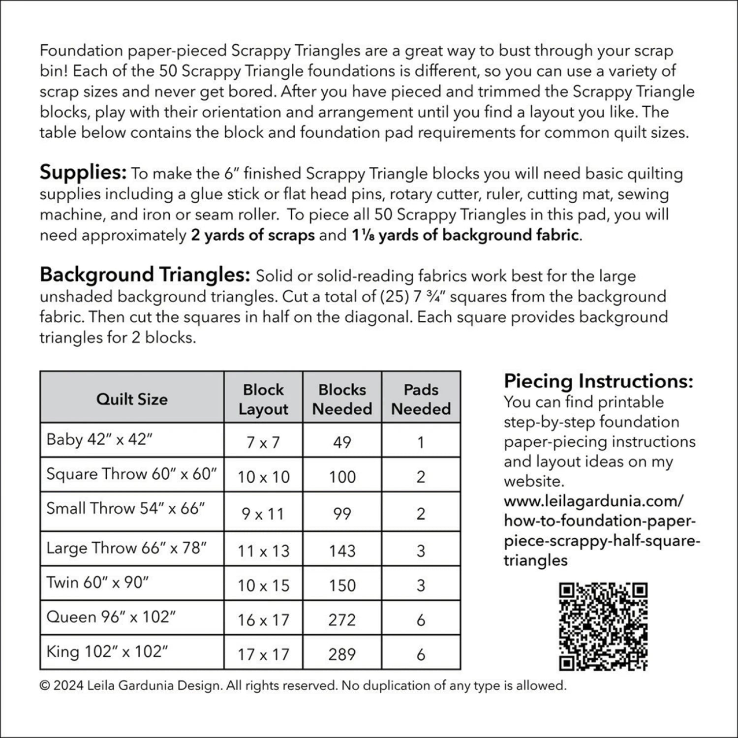 Scrappy Triangles 6" Foundation Papers