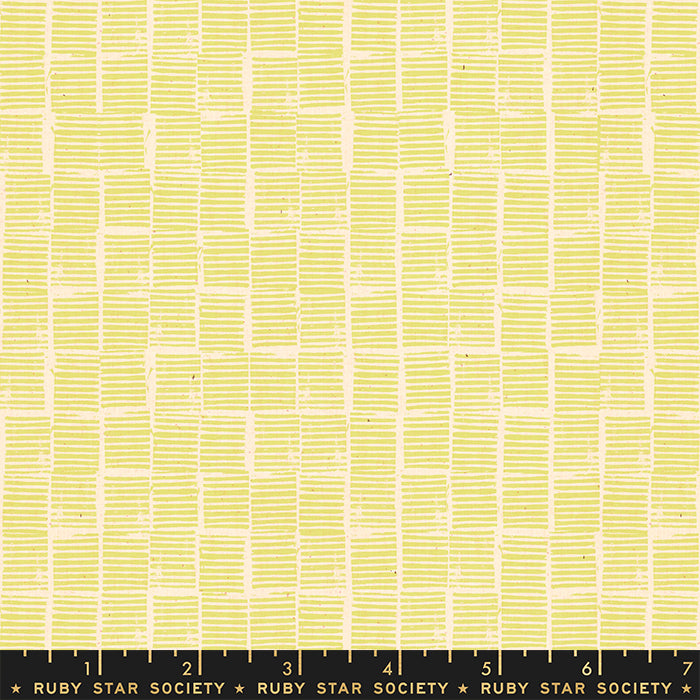 Heirloom by Alexia Abegg for Ruby Star Society, Stripe Stamp - Soft Yellow