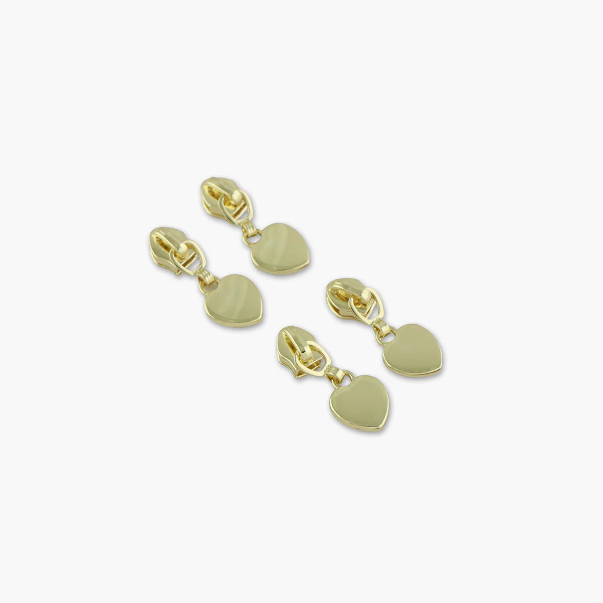 Sallie Tomato Zipper Pulls, Heart - Gold, 4 pc.