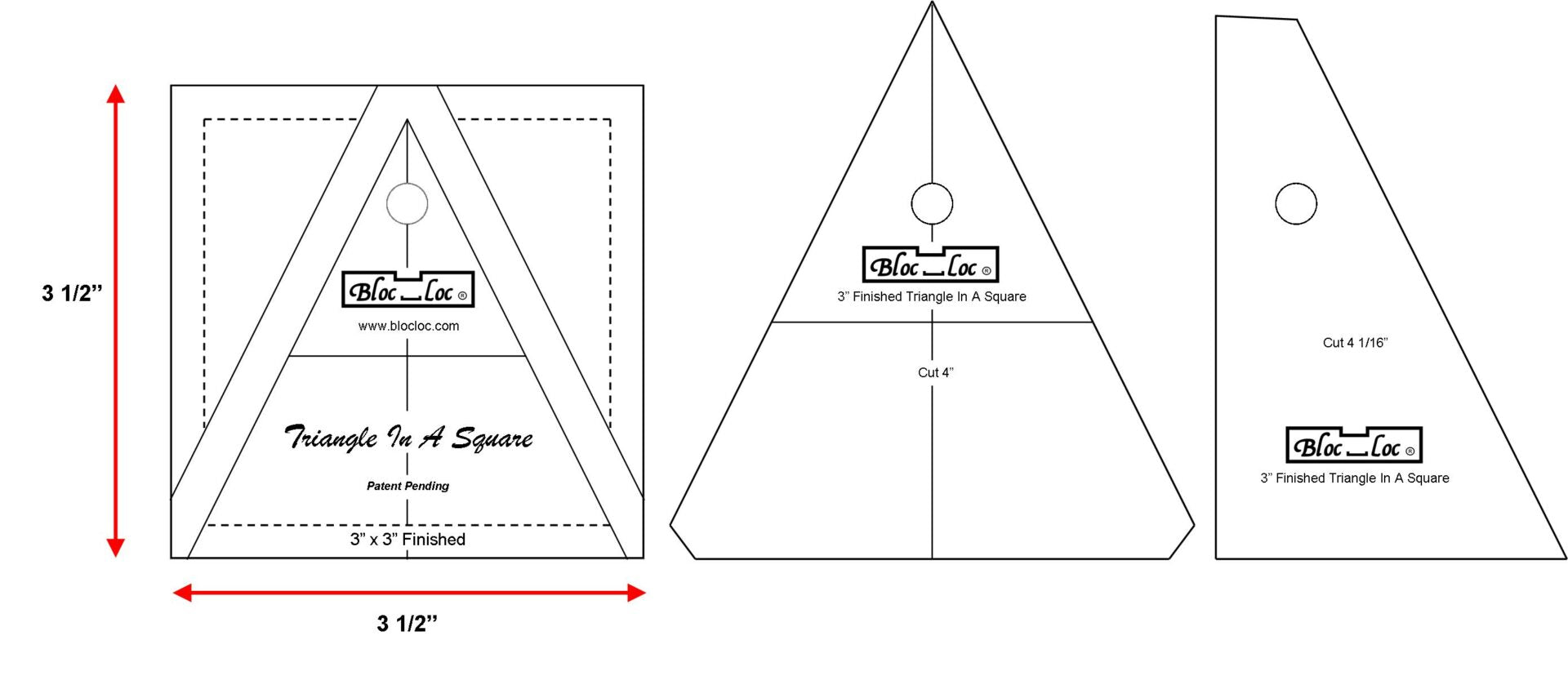 Bloc Loc Triangle in a Square 3" Set