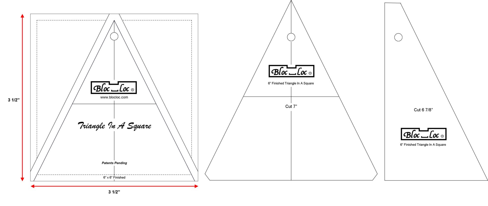 Bloc Loc Triangle in a Square 6" Set