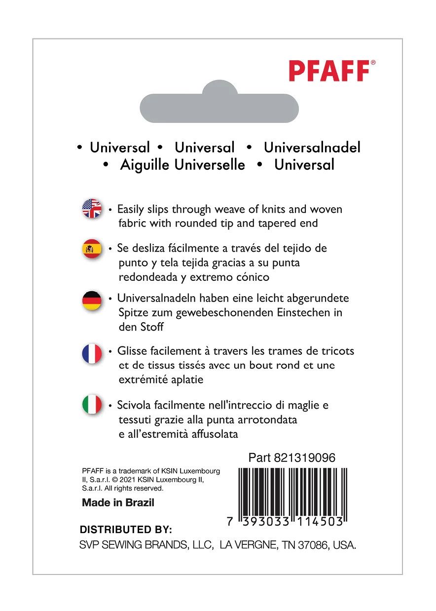 PFAFF Universal Needles, size 70/10  - 5 pk