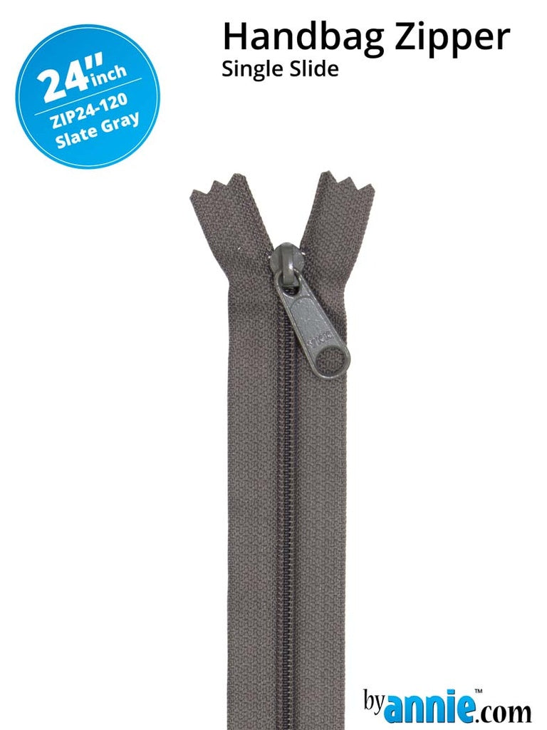 By Annie, 24" Single Slide Zipper, Slate Gray