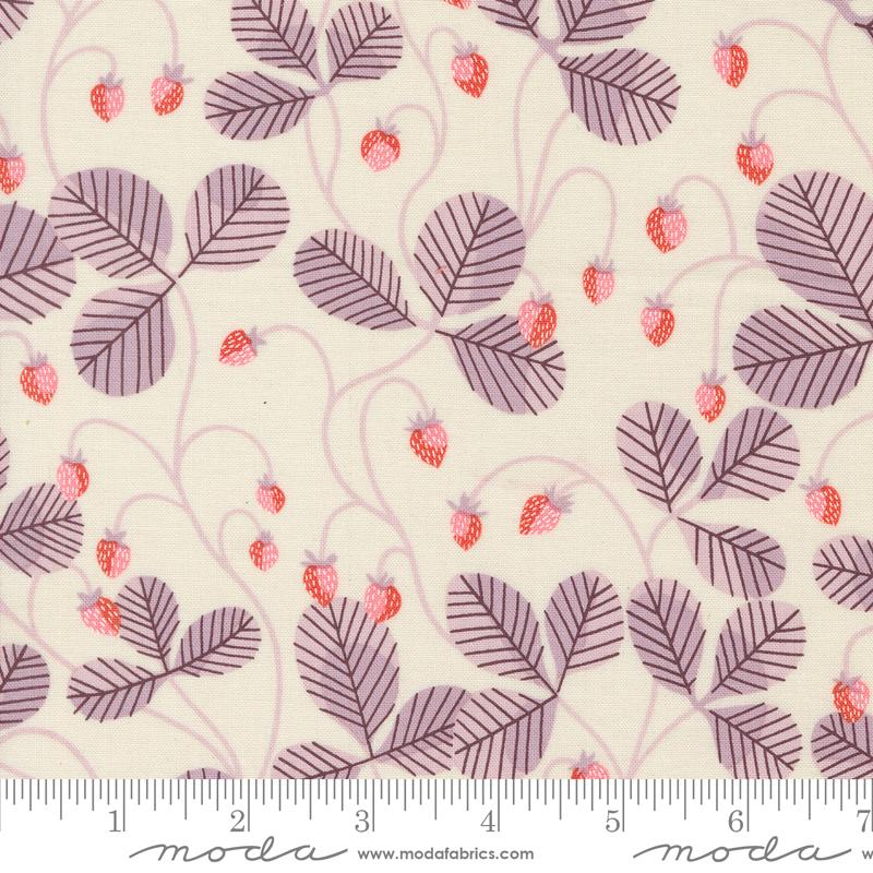 Love Letter by Lizzy House for Moda, Virginia Strawberry Vines - Eggshell