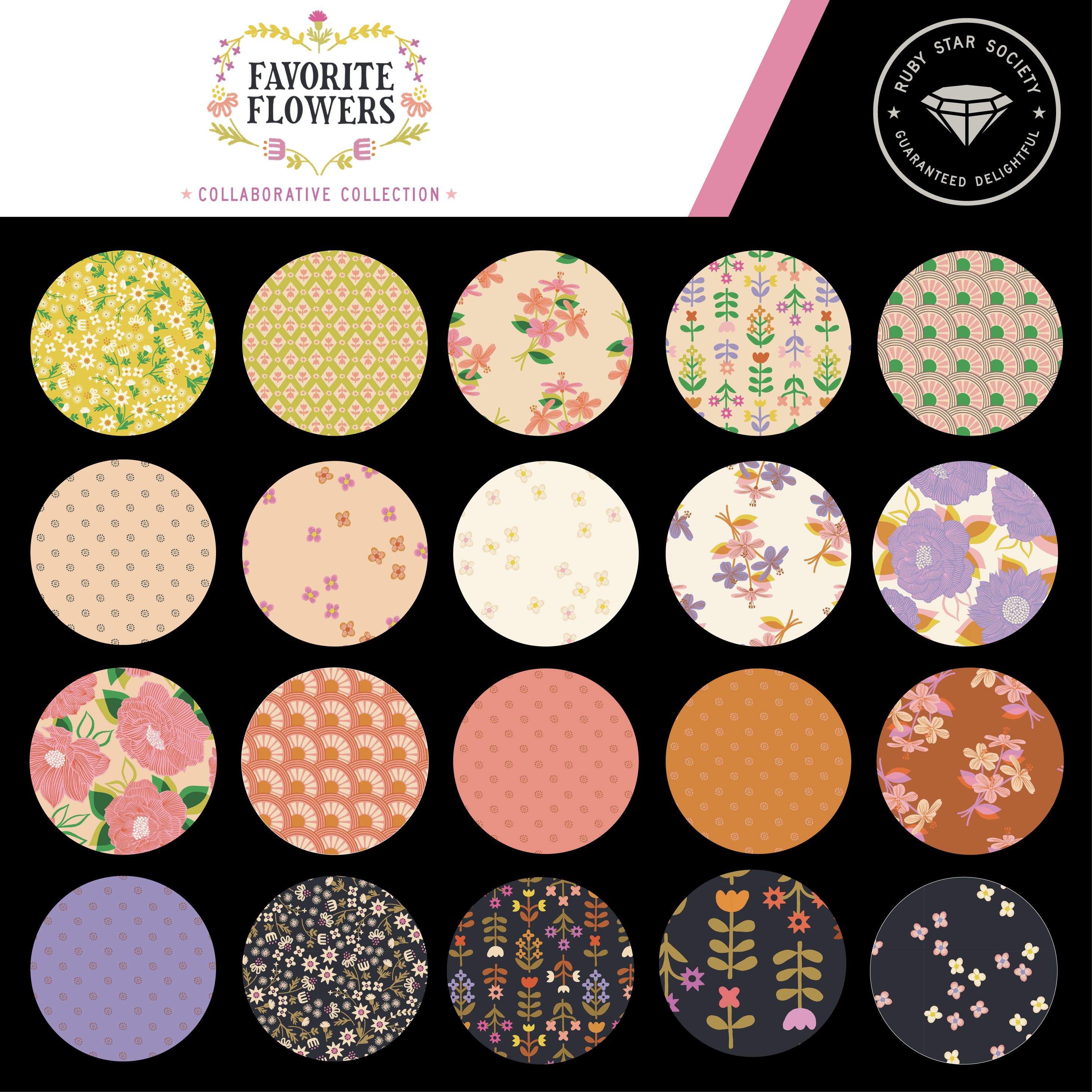 Favorite Flowers by Ruby Star Society, Charm Pack