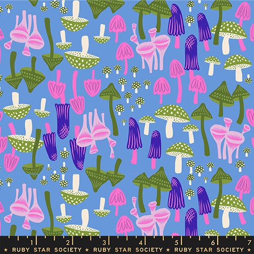 Hello Alice by Sarah Watts for Ruby Star Society, Mushroom Land - Lindley Blue