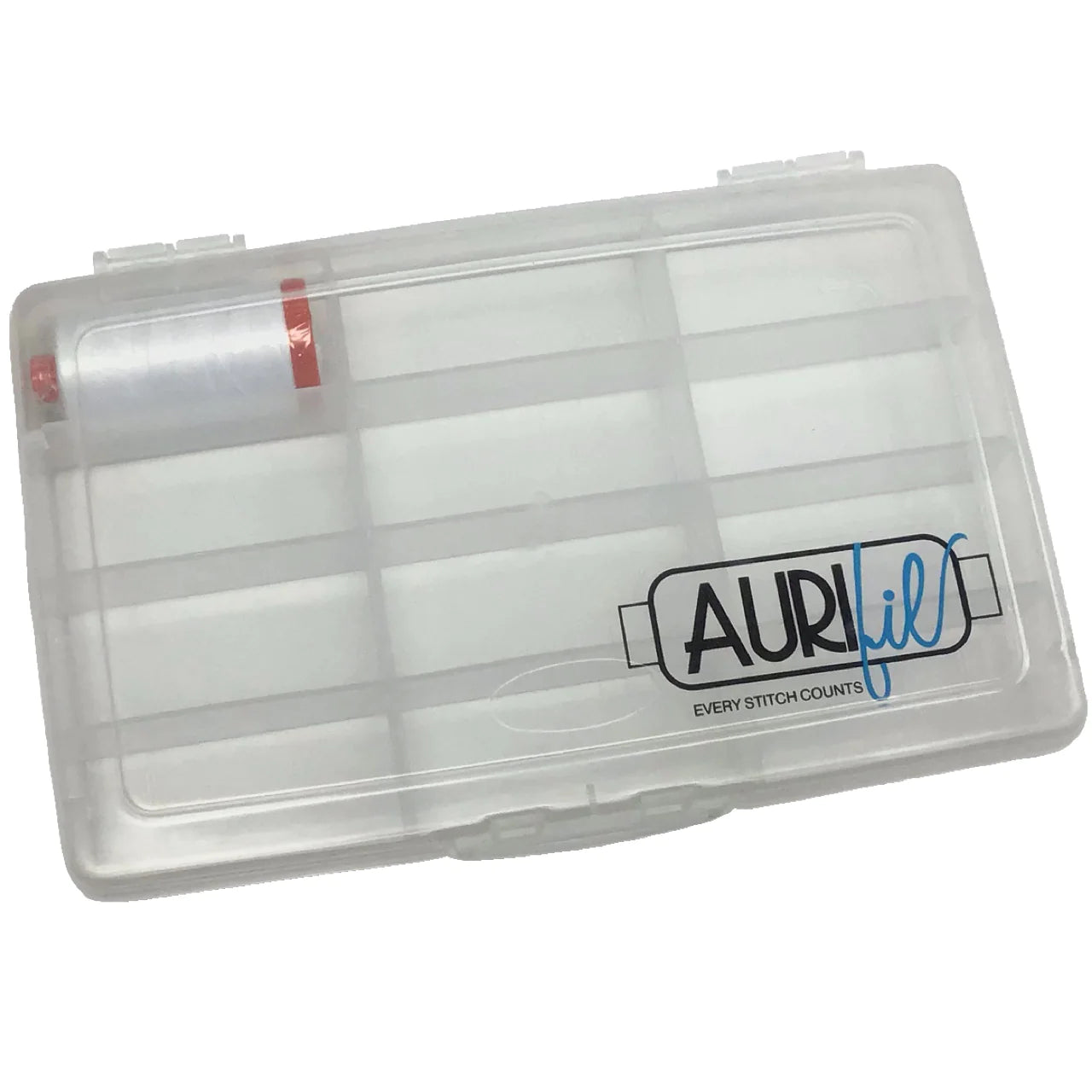 Aurifil Thread Case - 12 slot with White 2024 50 wt spool