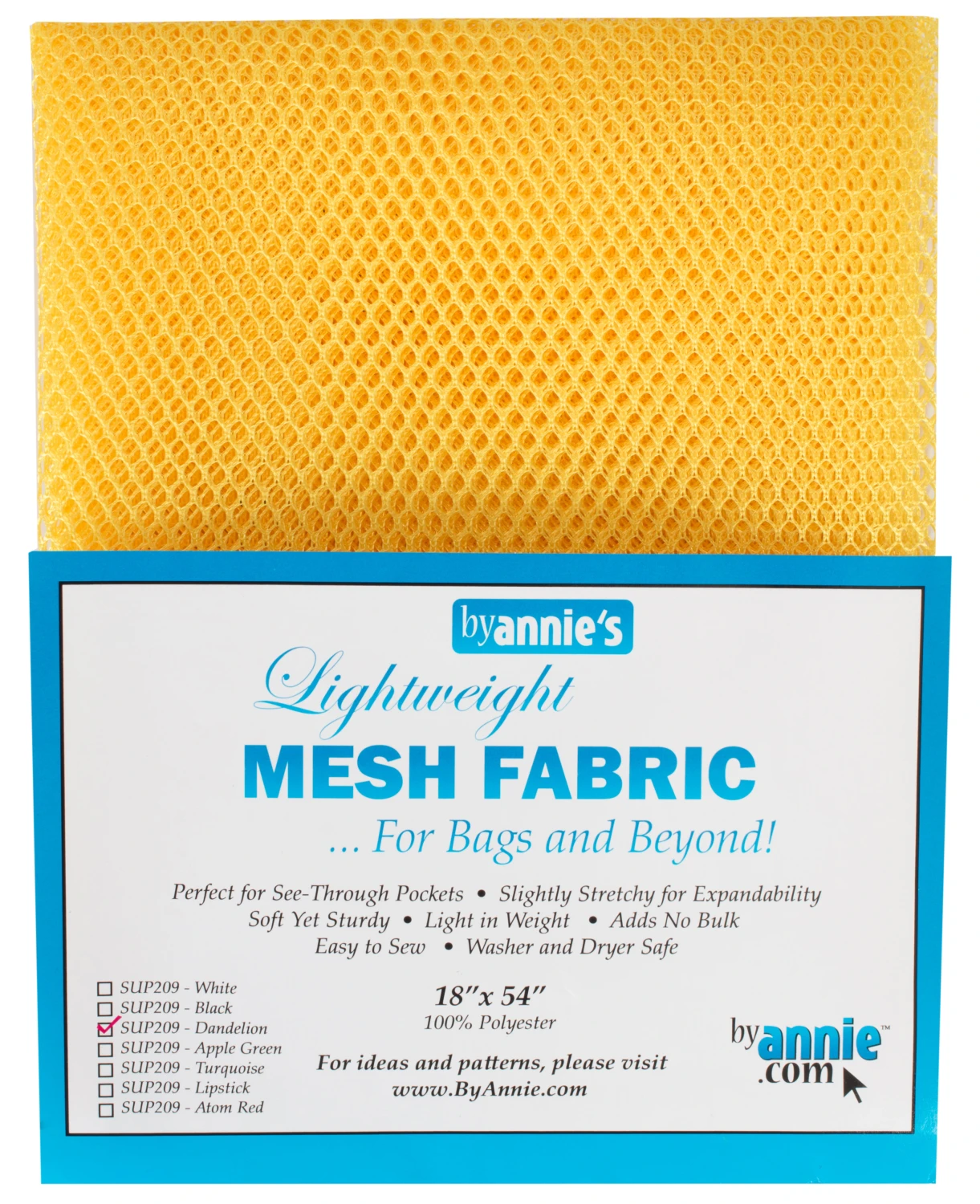 Lightweight Mesh Fabric 18" x 54", Dandelion