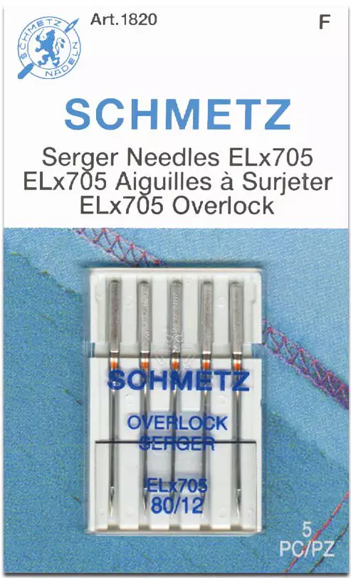 Schmetz Serger Needles, 5-pack, # 80/12 (ELx705)