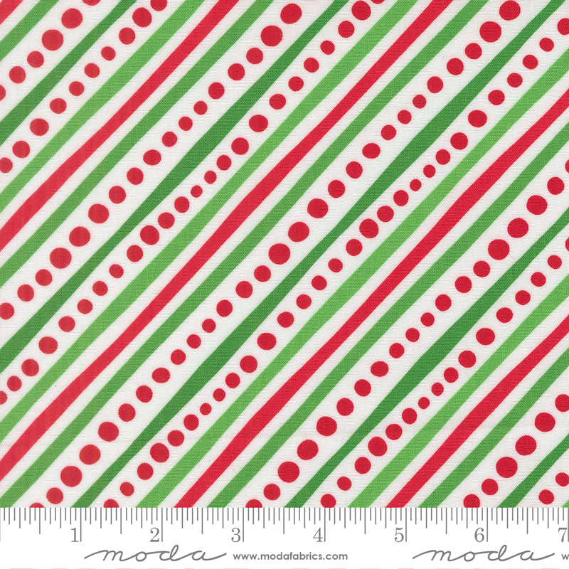 Snow Time by Me & My Sister for Moda, Dotted Boas Stripe,  Winter White