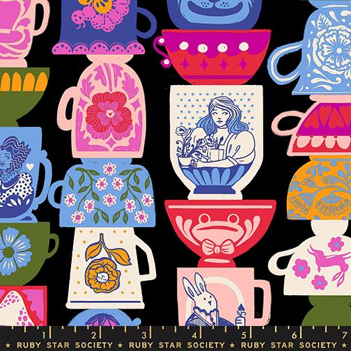 Hello Alice by Sarah Watts for Ruby Star Society, Tea Party - Black