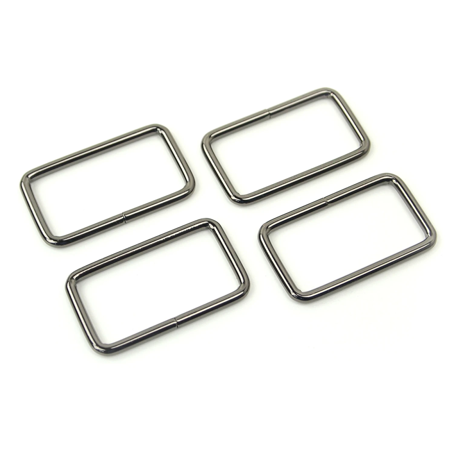 Sallie Tomato Rectangle Ring, Set of 4 in Gunmetal - 1.5"