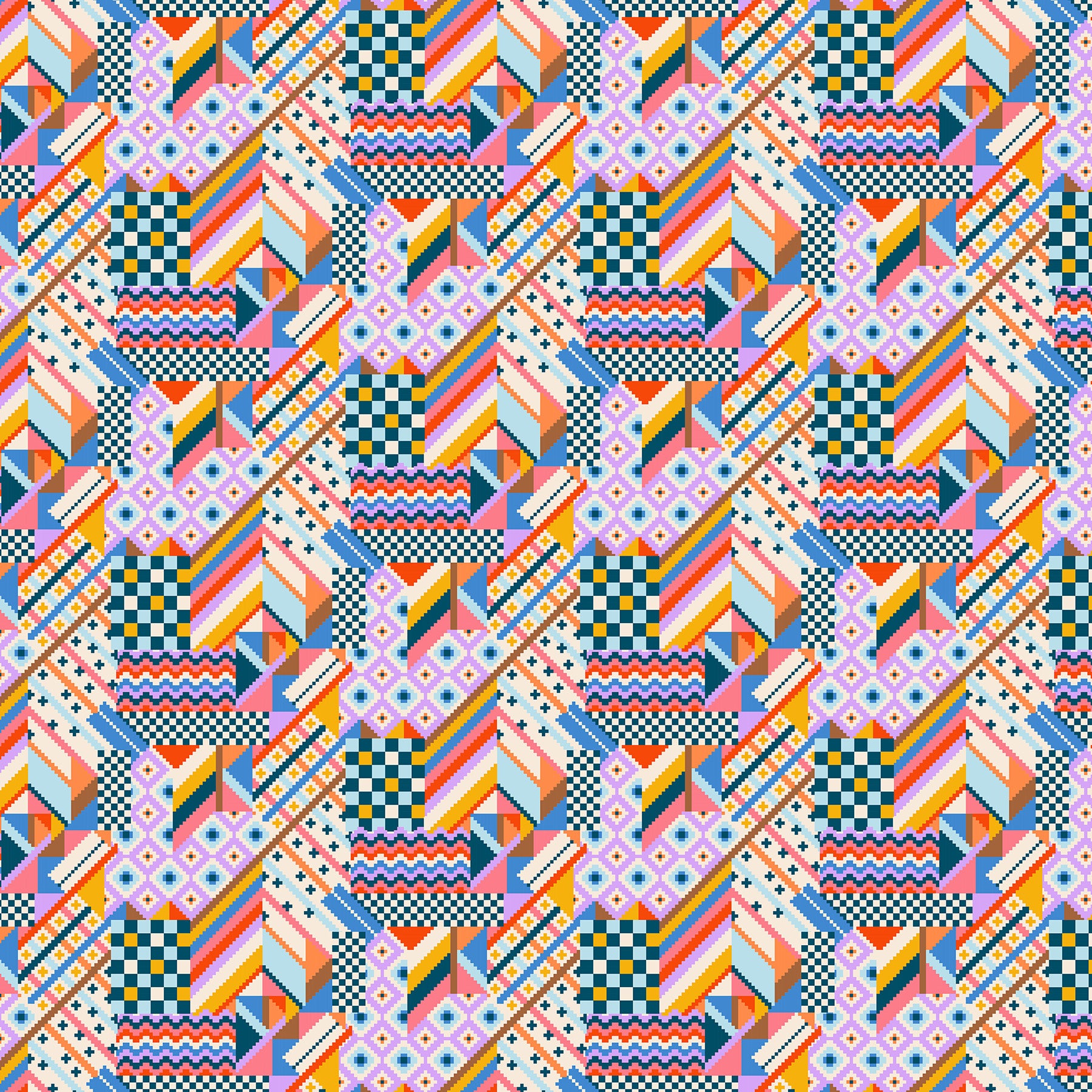 Once Upon A Charm by Josephine Kimberling for Figo Fabrics, Patchwork, Lilac