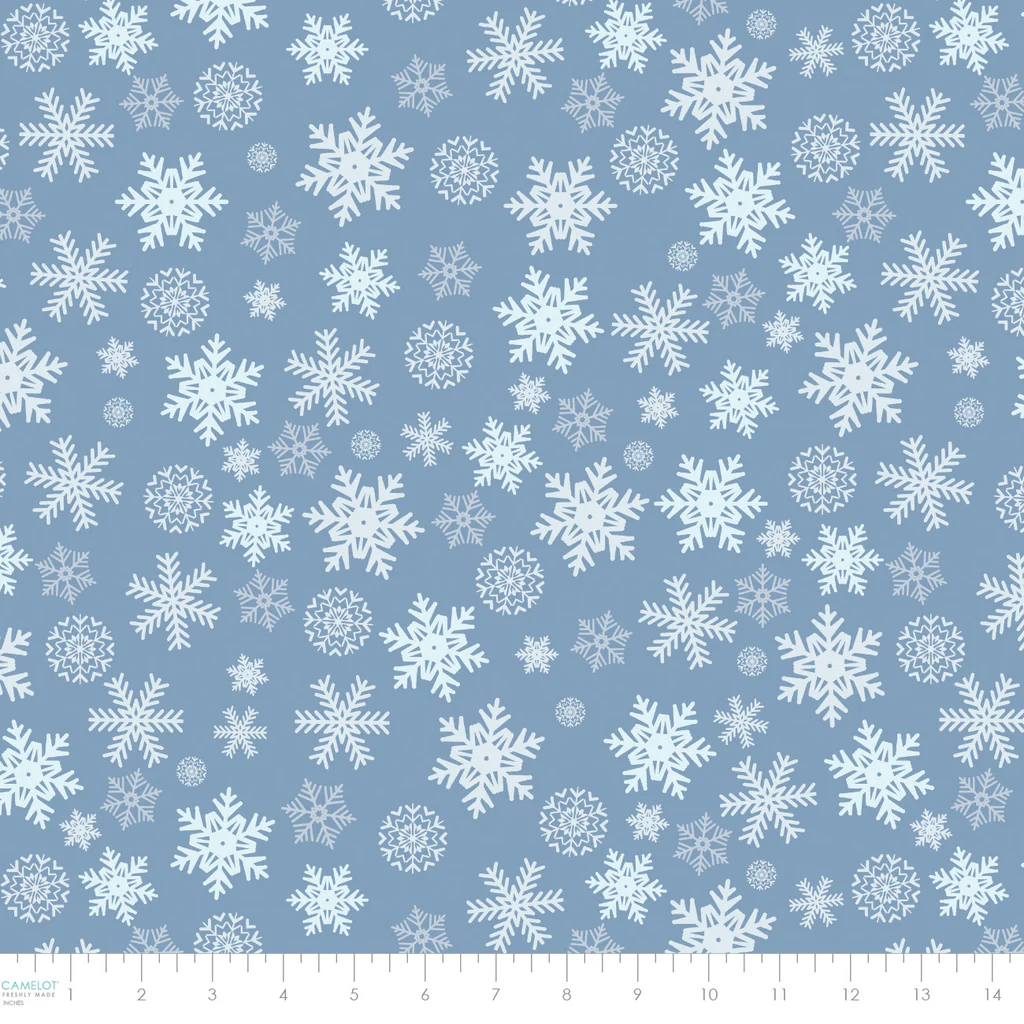 Winter Land by Camelot Design Studio, Scattered Snowflakes, Blue