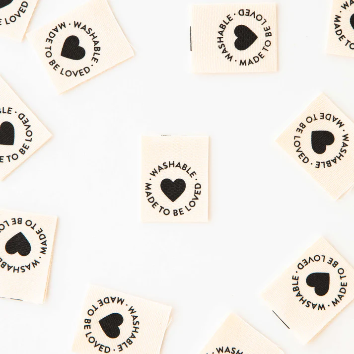 Sarah Hearts - Washable Label 8 pcs Organic Cotton
