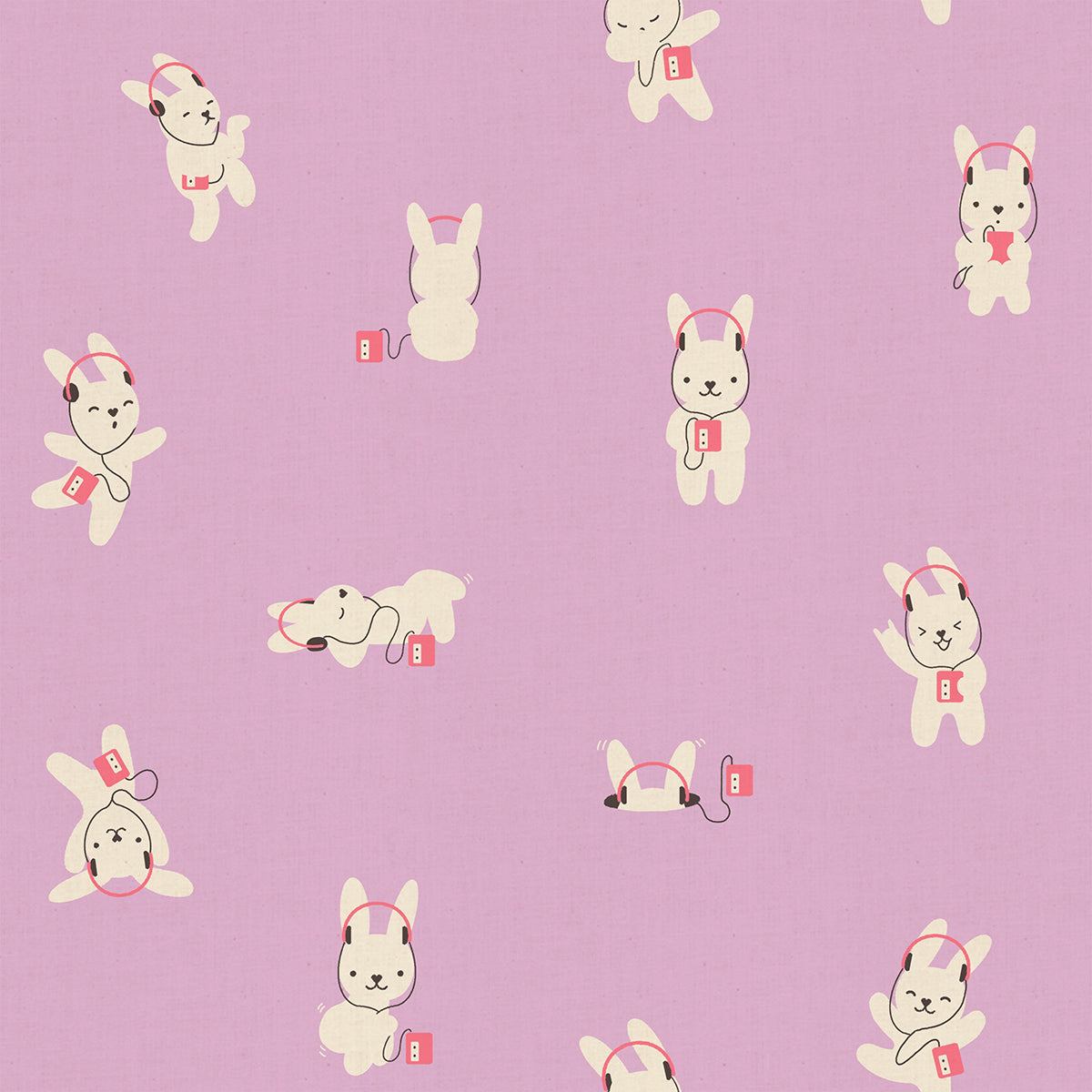 Lofi Linens by Rashida Coleman-Hale of Ruby Star Society, Rabbeats, Wisteria (85% Cotton, 15% Linen)