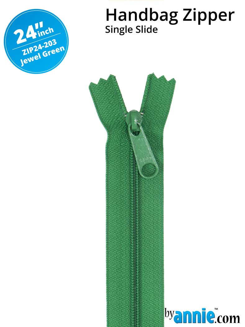 By Annie, 24" Single Slide Zipper, Jewel Green