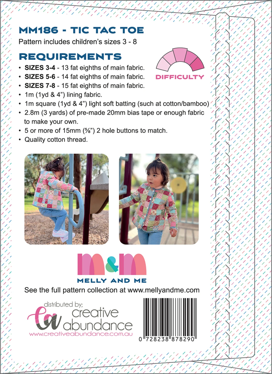 Tic Tac Toe Quilted Jacket, kids size - Wed Jan 14: 10:30am - 1:00pm *and* Wed Jan 28: 10:30am to 3:30pm