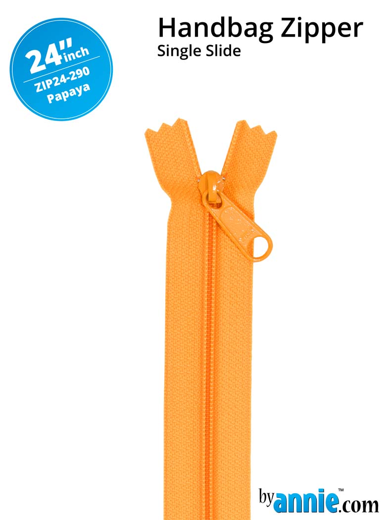 By Annie, 24" Single Slide Zipper, Papaya