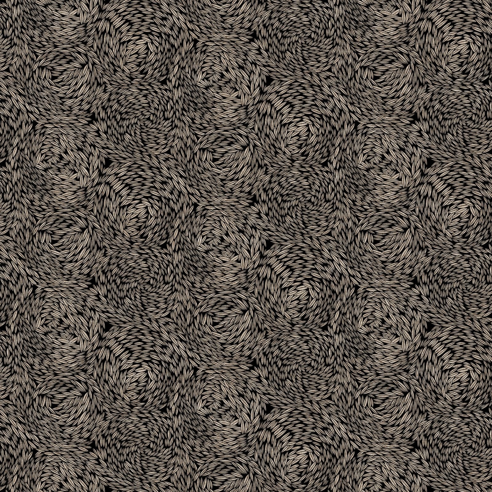 Rhythm & Leaves, Black (45% Cotton / 55% Linen)