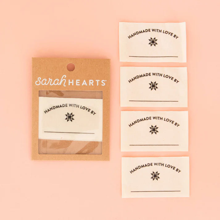 Sarah Hearts - Handmade with Love Labels, 4 pc.