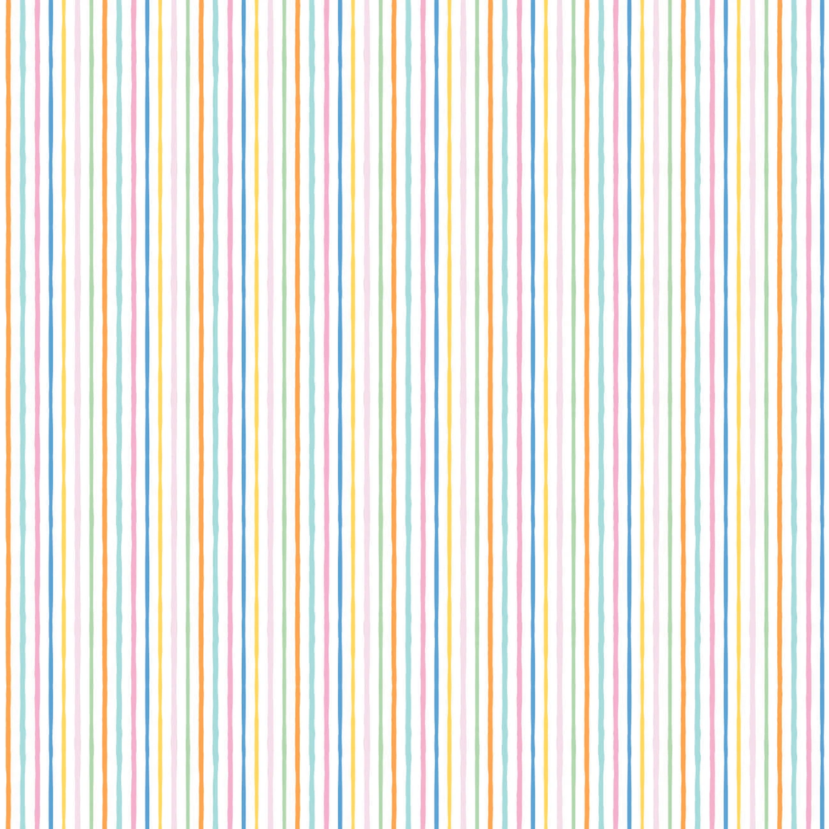 Wildflower Meadow by Gabrielle Neil Design for Camelot Fabrics, Stripes, White