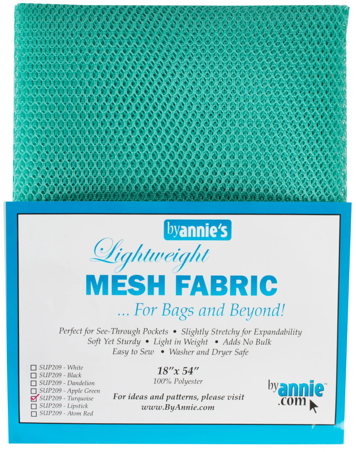 Lightweight Mesh Fabric 18" x 54", Turquoise