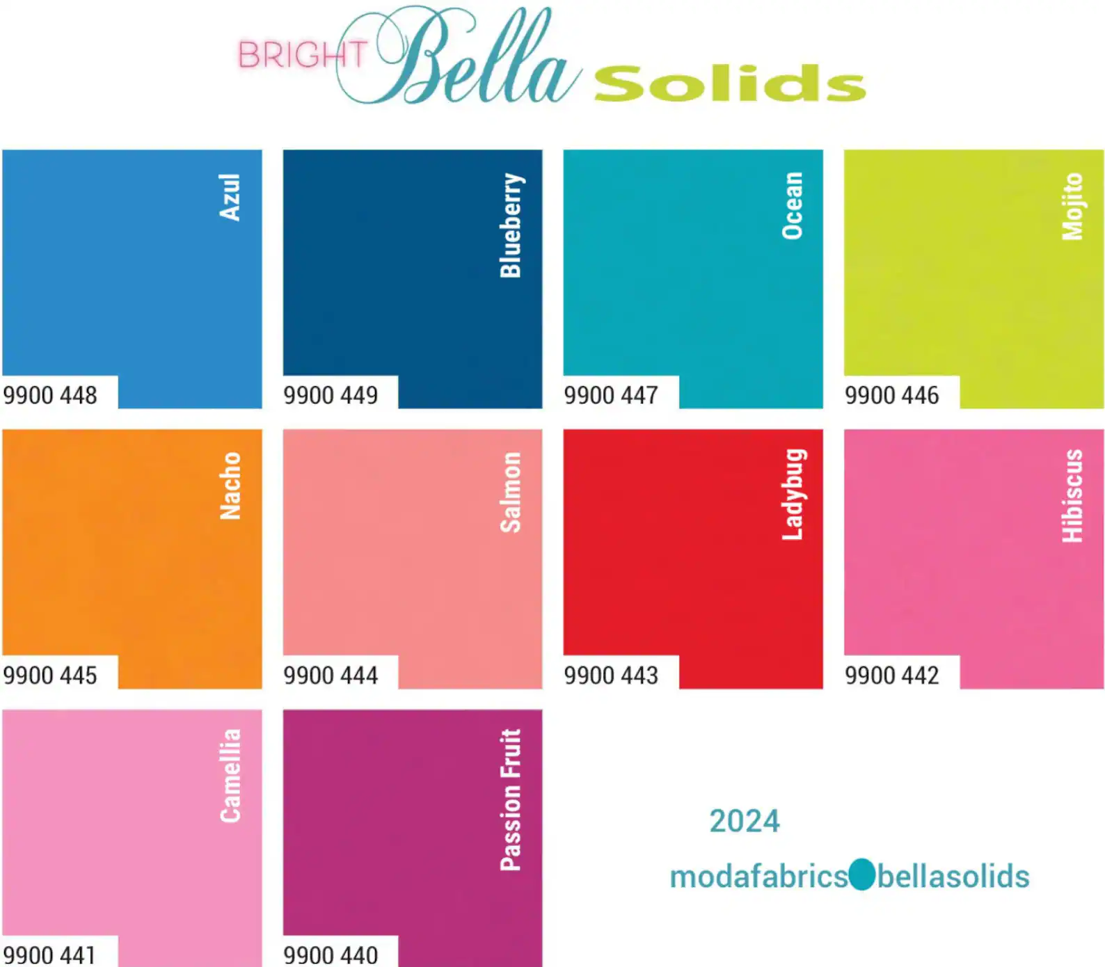 Bright Bella Solids by Moda Charm Pack, 42 pc.