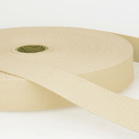 Cotton Webbing 25mm Ivory*priced per metre   ($1.00 per 1/4 metre)