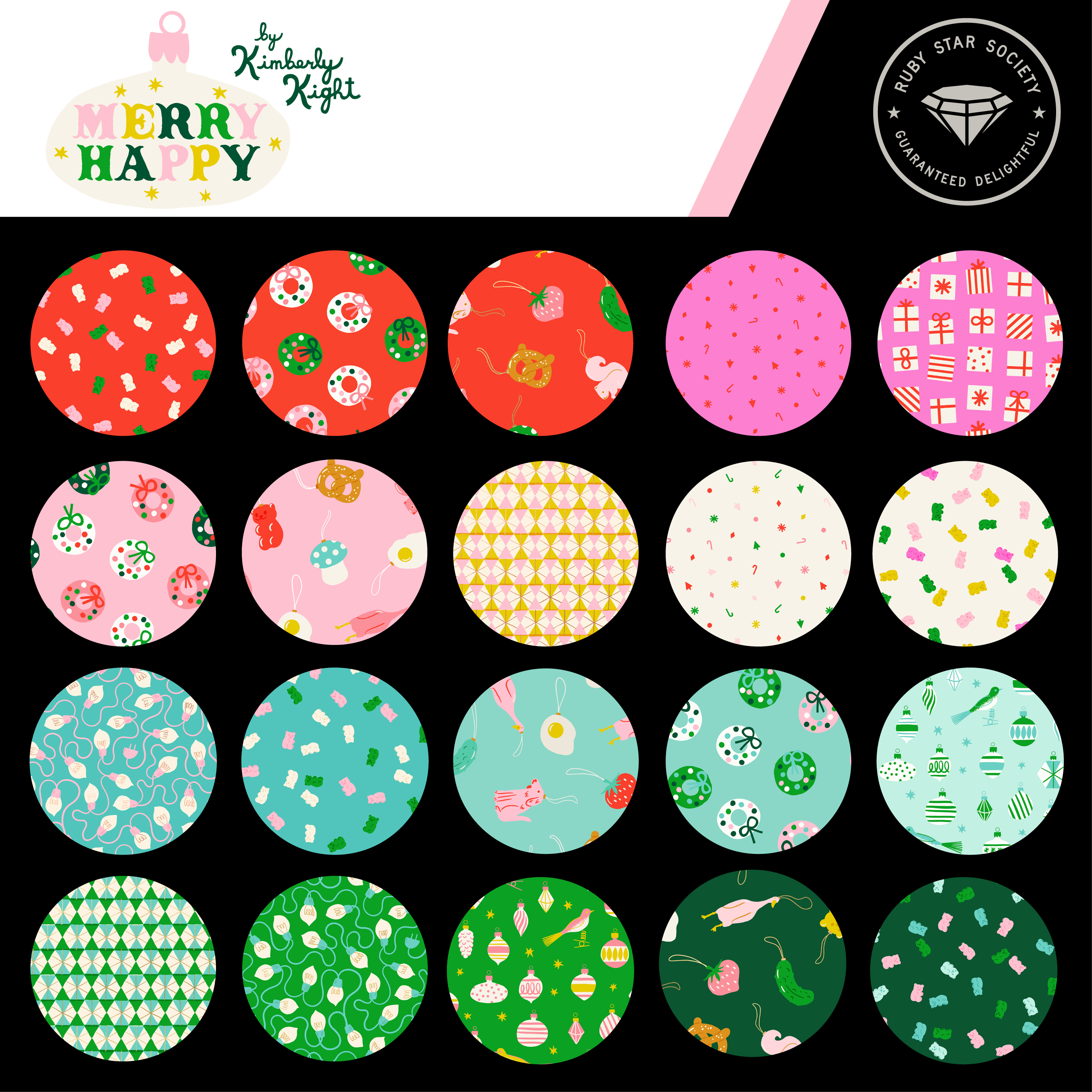 Ruby Star Society Charm Pack, Merry Happy