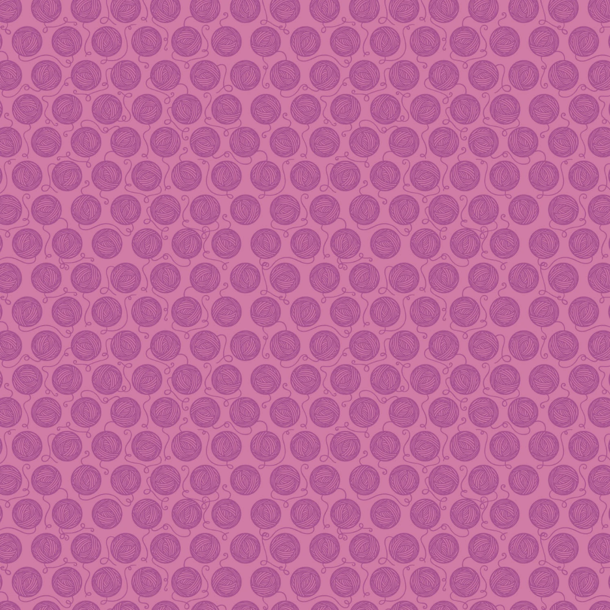 Cattitude by Jennifer Wambach for Camelot Fabrics, Balls of Yarn, Fuchsia