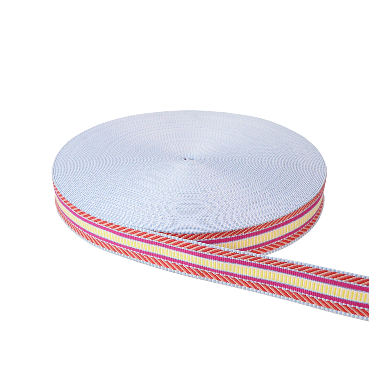 Sallie Tomato 1.5" Webbing - Railroad Track, Neon - $5.50/metre