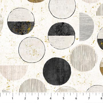 Gatsby by Deborah Edwards for Figo Fabrics, Circles, Light Taupe