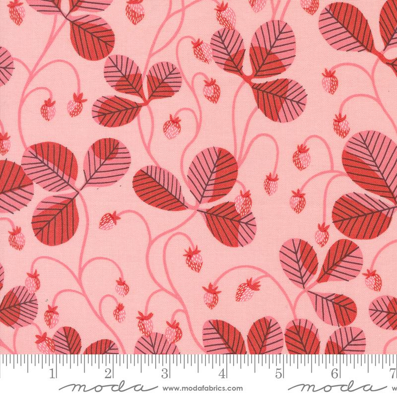 Love Letter by Lizzy House for Moda, Virginia Strawberry Vines - Light Pink