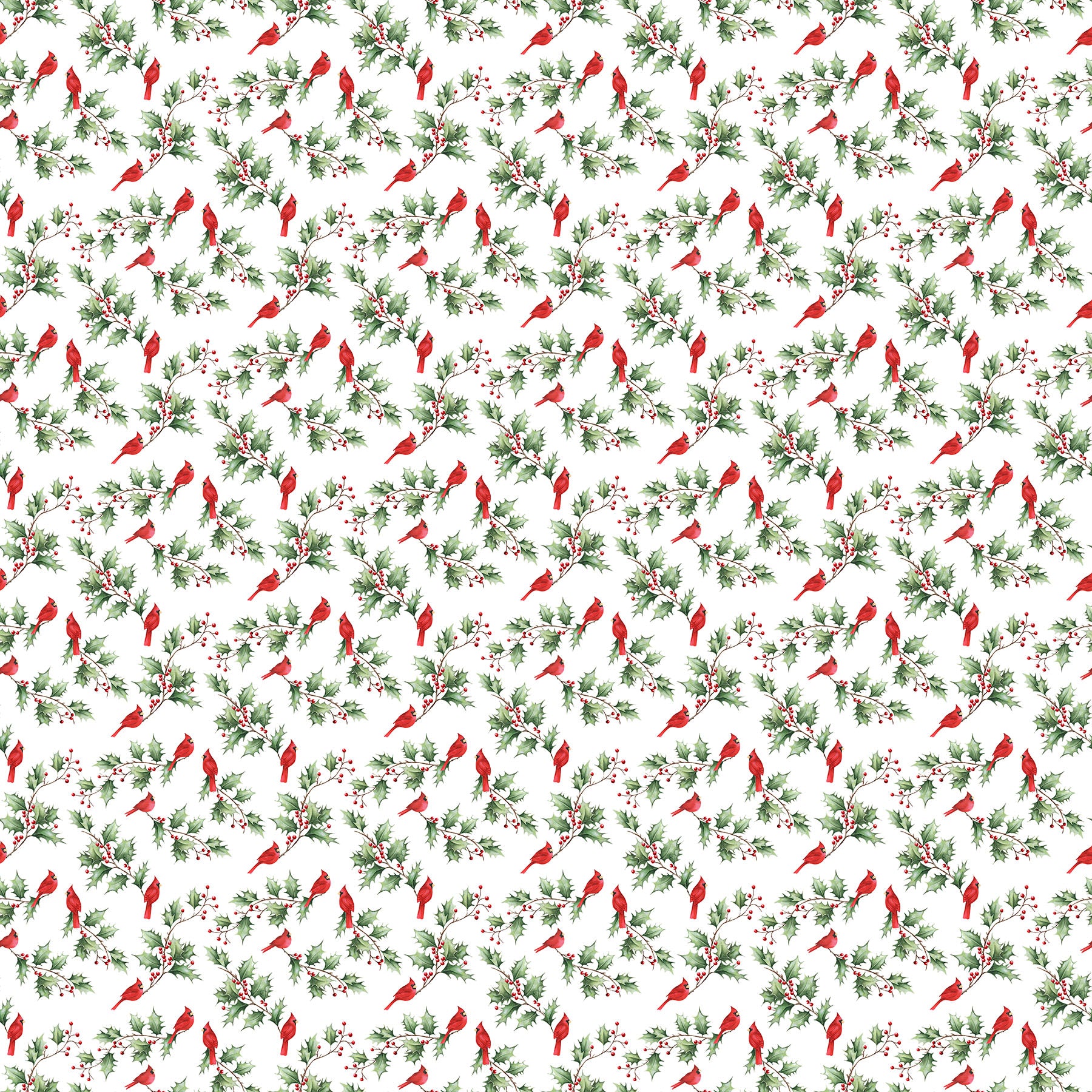 Holly Jolly by EML Studio, Cardinal & Holly, White Multi
